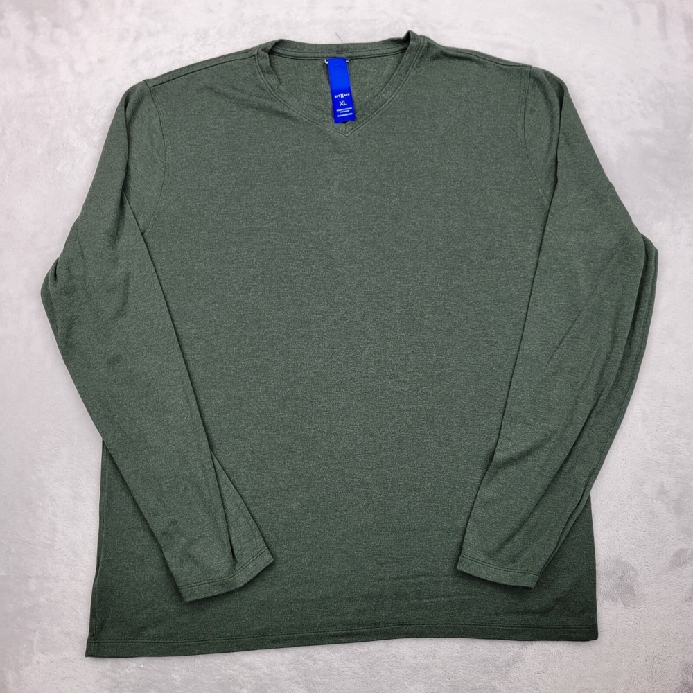 Kit and Ace Top Womens XL Long Sleeve V Neck Blouse Shirt Dark Olive Green Adult